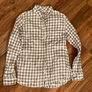 Banana Republic Soft Wash gray/white collared shirt